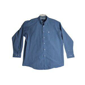 Ariat Pro Series Vented L/S Blue Plaid Button Down Western Shirt Mens XL
